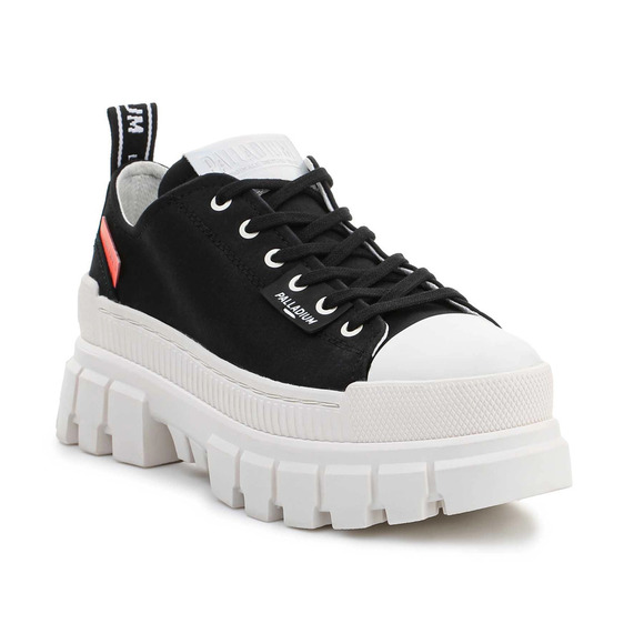 NEW Palladium Revolt Lo Tx Platform Boots 97243-016-M Black White Womens Sz 8.5